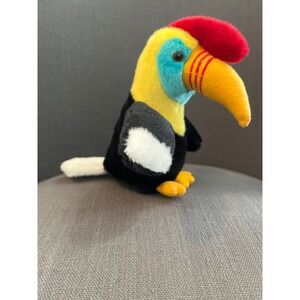 Aurora Plush Toucan Bird Yellow Black Red Beak Stuffed Animal Toy